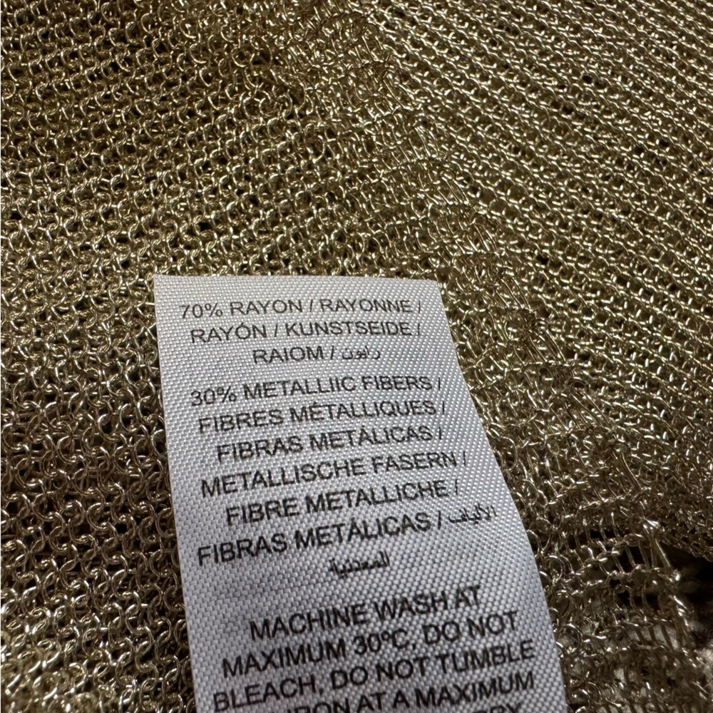 NWT Edikted Aviva Cropped Metallic Long Sleeve Top - Picture 14 of 15